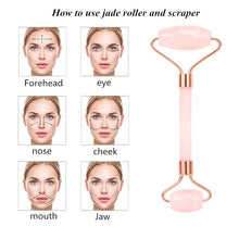 Load image into Gallery viewer, Rose Quartz Roller Massager for Face-Lifting