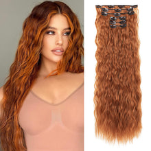 Load image into Gallery viewer, LONAI Curly 24" Synthetic Clip-In Extensions - Copper Red, 6PCS