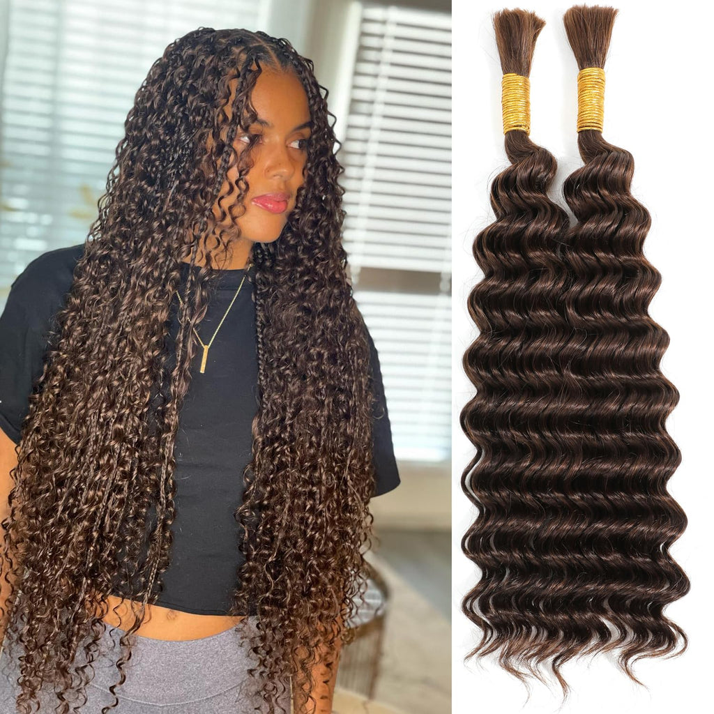 Deep Wave Braiding Bundles 20" Brazilian Virgin Hair 100g