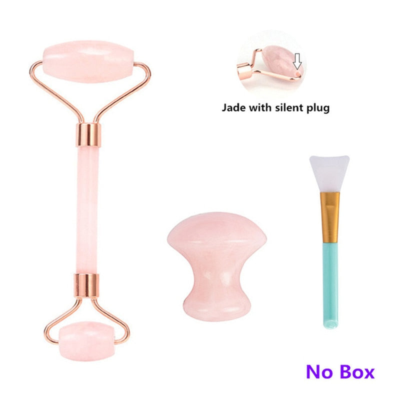 Rose Quartz Roller Massager for Face-Lifting
