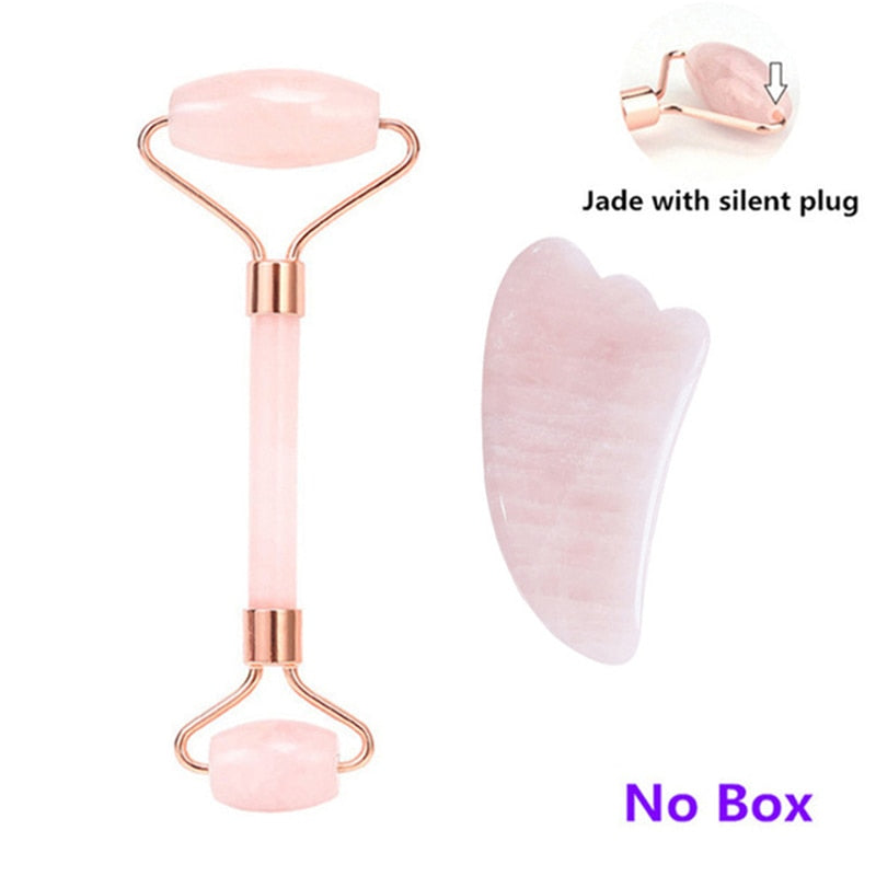 Rose Quartz Roller Massager for Face-Lifting