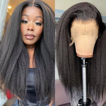 Load image into Gallery viewer, Kinky Yaki 22" Straight Lace Wigs HD Human Hair