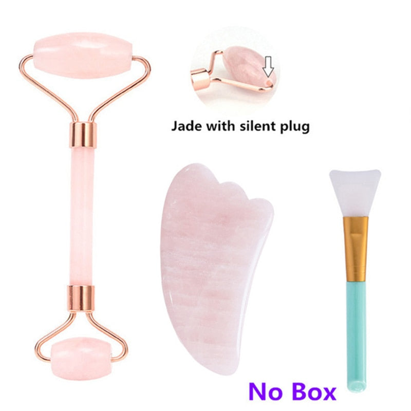 Rose Quartz Roller Massager for Face-Lifting