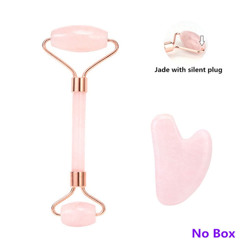 Rose Quartz Roller Massager for Face-Lifting