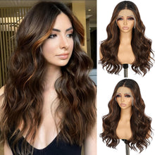 Load image into Gallery viewer, BURNISHED BROWN 13x4 LACE FRONT WAVY WIG
