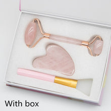 Load image into Gallery viewer, Rose Quartz Roller Massager for Face-Lifting