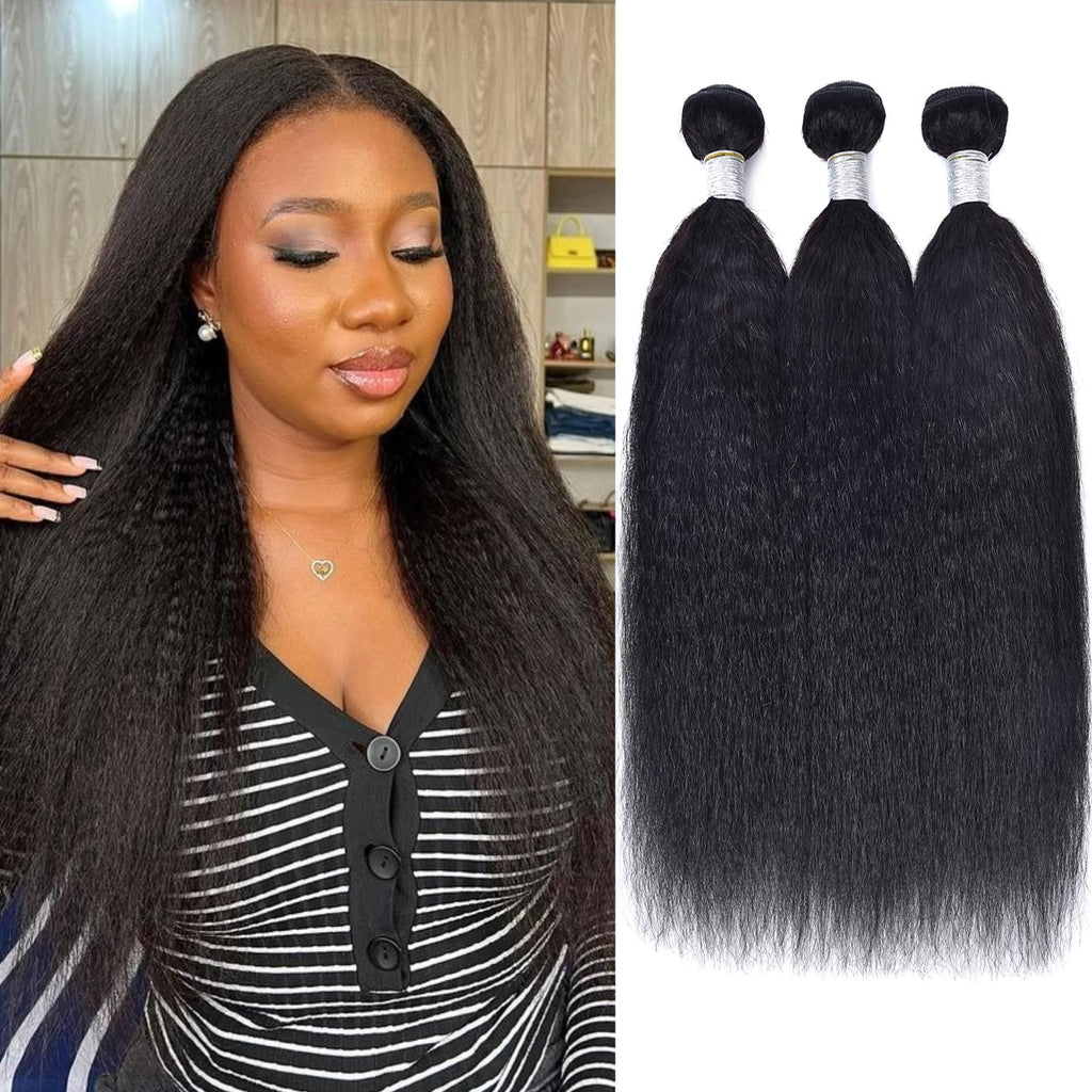 Virgin Kinky Straight Hair Bundle Set 16-20 Inch