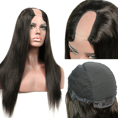 Brazilian Straight Human Hair U Part Wig