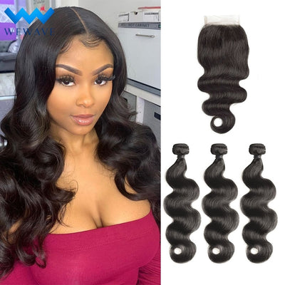 Brazilian Body Wave Bundles With Closure - H2O Beauty World