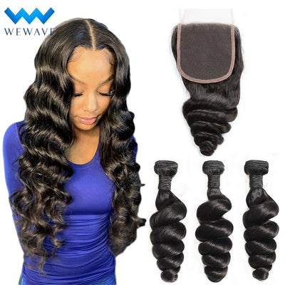 loose deep wave wet and wavy bundles with closure - H2O Beauty World
