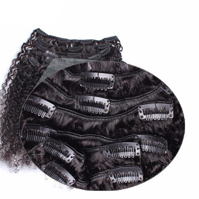 3B 3C Kinky Curly Clip In Human Hair Extensions - H2O Beauty World