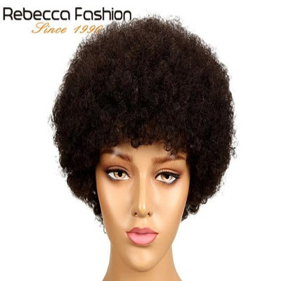 Non Lace Rebecca Short Brazilian Afro Kinky Curly Wig - H2O Beauty World