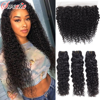 Brazilian Human Hair Water Wave Bundles With Frontal Closure - H2O Beauty World