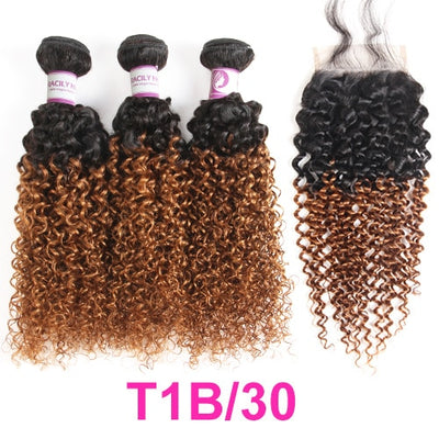 Brazilian Kinky Curly Remy Bundles With Closure - H2O Beauty World