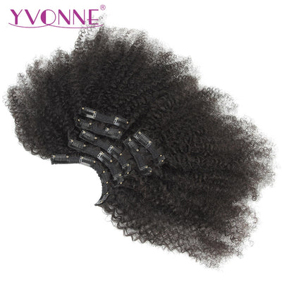 YVONNE 4A 4B Afro Kinky Curly Clip In Human Hair Extensions - H2O Beauty World