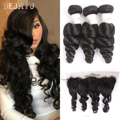Dejavu Brazilian Hair Weave Bundles With Frontal Closure - H2O Beauty World