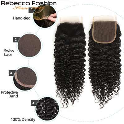 Rebecca Kinky Curly 3 Bundles With Closure - H2O Beauty World