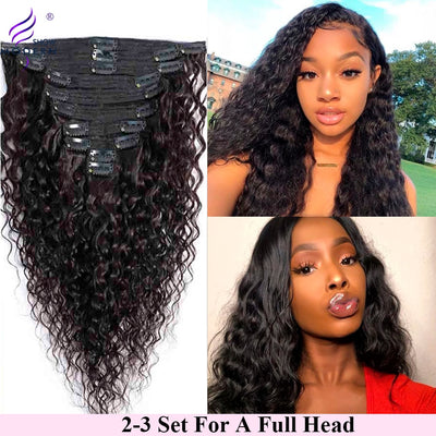 Brazilian Water Wave 8pcs Clip In Human Hair Extension - H2O Beauty World