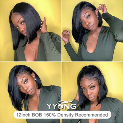 Yyong Blunt Cut Bob Wig Short Lace Front Human Hair Wig - H2O Beauty World