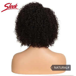 Sleek Short Human Hair Wigs Kinky Curly - H2O Beauty World