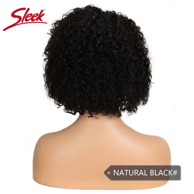 Sleek Short Human Hair Wigs Kinky Curly - H2O Beauty World