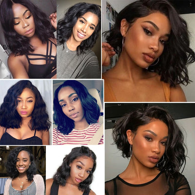Brazilian Body Wave Lace Front Human Hair Bob Wig - H2O Beauty World