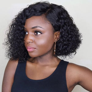 Malaysian Kinky Curly Bob Lace Closure Wig - H2O Beauty World