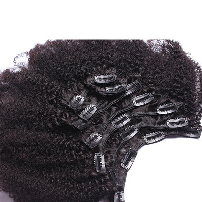 Brazilian Afro Kinky Curly Clip In Human Hair Extensions 4B 4C - H2O Beauty World