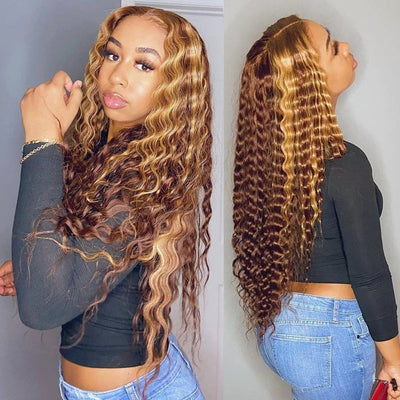 Brazilian Deep Water Wave Full Frontal Highlight Wig - H2O Beauty World