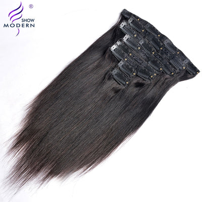 Peruvian Remy Straight Clip In Human Hair Extension 8Pcs - H2O Beauty World