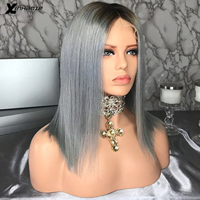 Ombre Gray Color Lace Wig with Baby Hair - H2O Beauty World