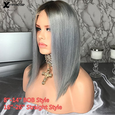 Ombre Gray Color Lace Wig with Baby Hair - H2O Beauty World