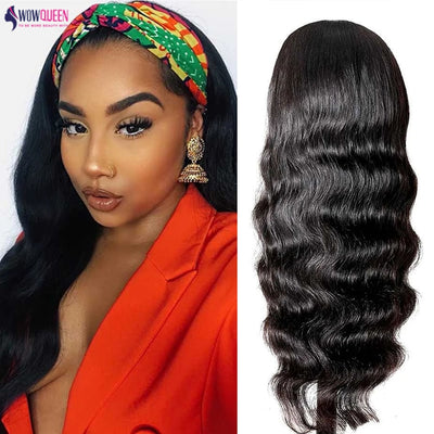 30 Inch Body Wave Human Hair Headband Wig