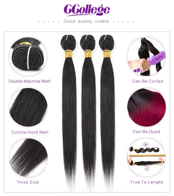 Brazilian Hair Straight Bundles With Closure - H2O Beauty World
