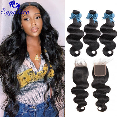 Sapphire Body Wave Bundles With Closure - H2O Beauty World
