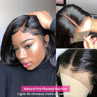 Short Lace Front Wig Pre Pluck With Baby Hair - H2O Beauty World