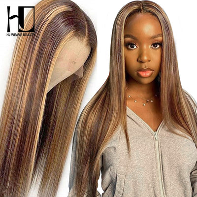 Honey Blond Brown Transparent Lace Wigs - H2O Beauty World