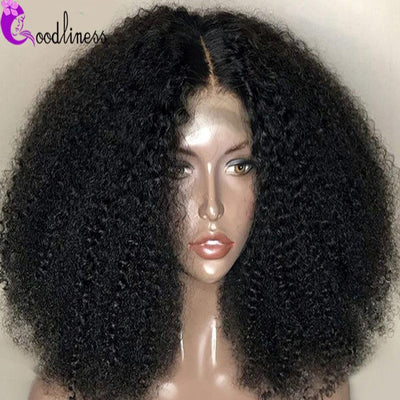 Mongolian Short Afro Kinky Curly Wig Human Hair - H2O Beauty World