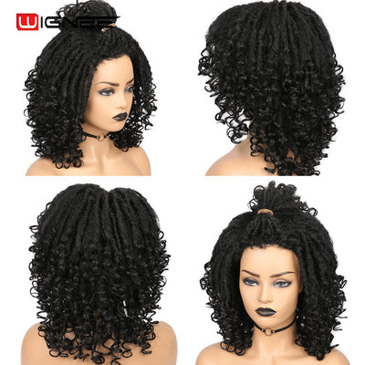 Short Soft Black Synthetic Faux locs Wig - H2O Beauty World