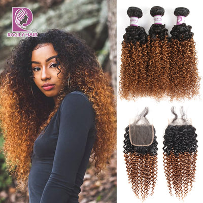 Brazilian Kinky Curly Remy Bundles With Closure - H2O Beauty World
