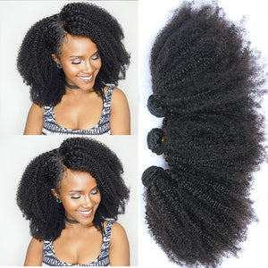 Mongolian Afro Kinky Curly Bundles With Closure - H2O Beauty World