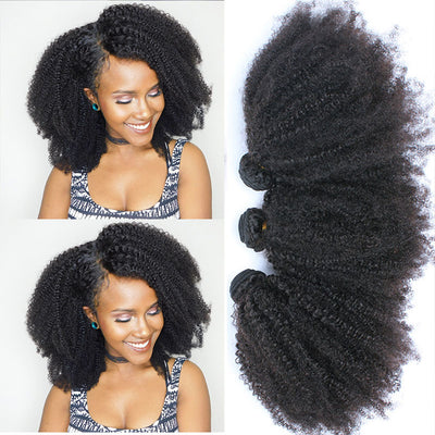 Mongolian Afro Kinky Curly Bundles With Closure - H2O Beauty World