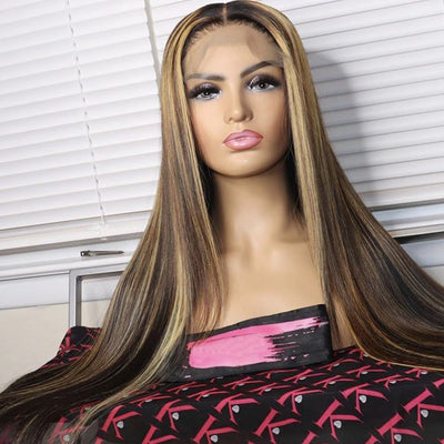 Long Silky Straight Heighlight Blonde U Part Wig - H2O Beauty World