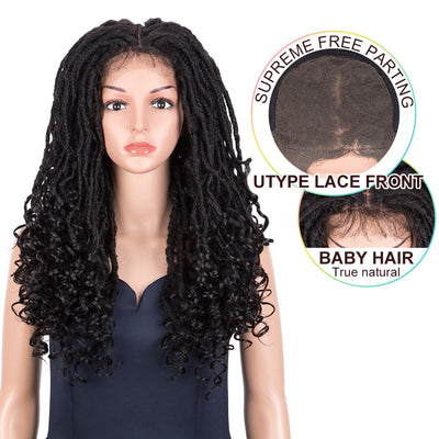 Faux Locs Curly Large Area Lace Front Wig - H2O Beauty World