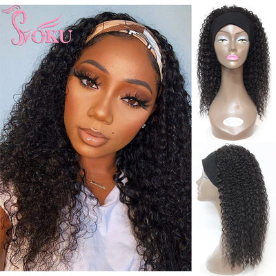 Synthetic Kinky Curly Headband Wig