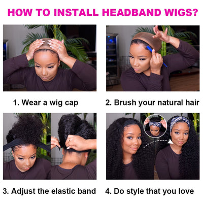 Brazilian Kinky Straight Headband Wig