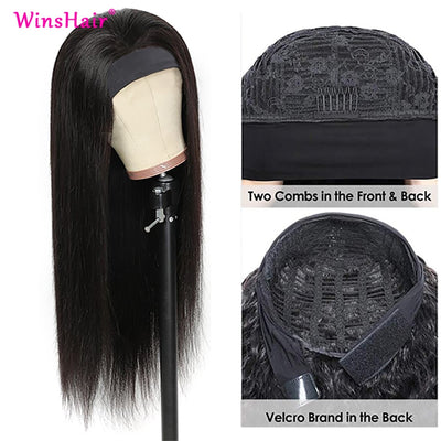 Brazilian Straight Human Hair Headband Wig
