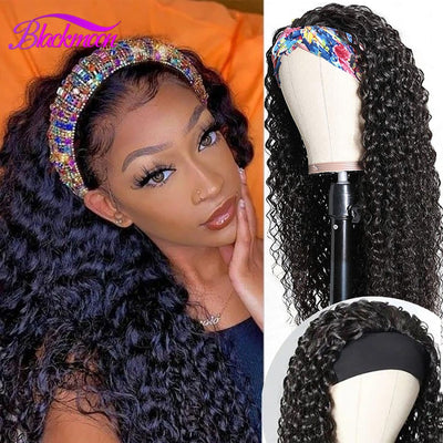 Brazilian Curly Hair Glueless Headband Wig